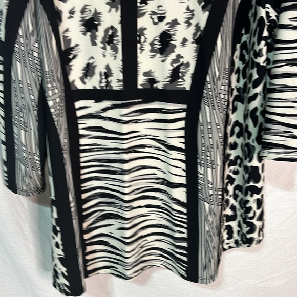Ava & Grace 3x black white animal print multi print top euc leopard cheetah mix - Picture 8 of 8